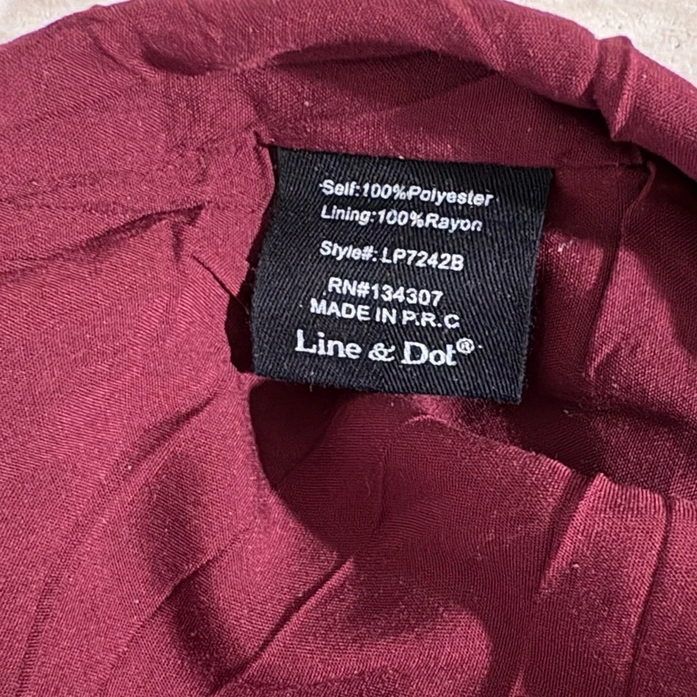 Line + Dot Burgundy Flared Pants - Picture 12 of 12